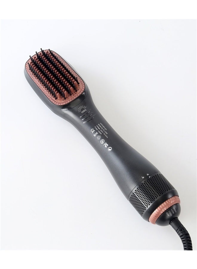 Generic Professional Steam And Infrared Hair Dryer Black，Hair Straightening Brush Straightener: Negative Ion Ceramic Heated Hot Brush for Smooth Frizz-Free Hair -European Standard 220V  - Image 2