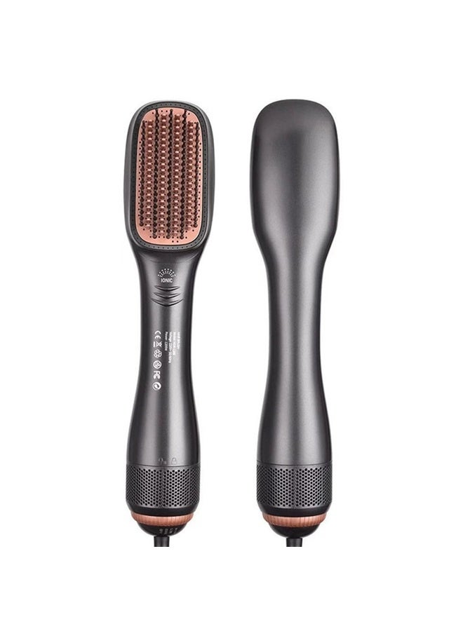 Generic Professional Steam And Infrared Hair Dryer Black，Hair Straightening Brush Straightener: Negative Ion Ceramic Heated Hot Brush for Smooth Frizz-Free Hair -European Standard 220V  - Image 3