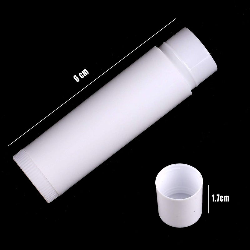 Hoiny Pack of 25 Empty Plastic Lipstick Tubes, Empty Lip Balm Container for DIY Homemade Lip Balm Refillable with Cap (White, 5 ml) - Image 2