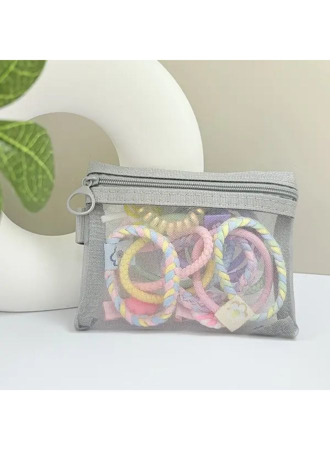 Small Transparent Mesh Makeup Bag Large Capacity Travel Cosmetic Pouch - Image 4