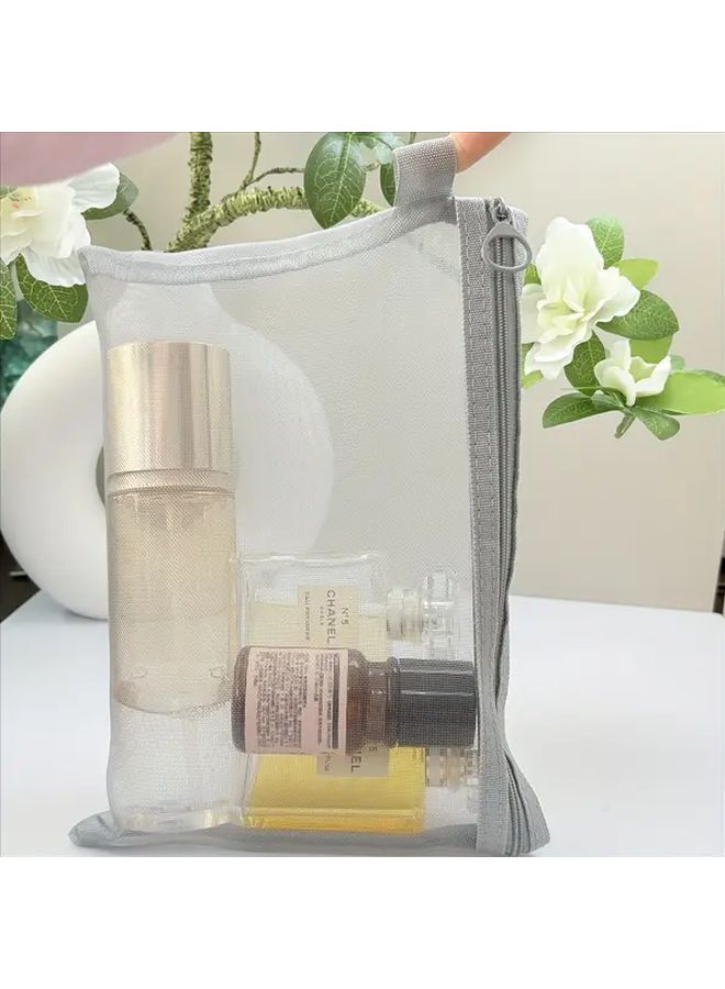 Small Transparent Mesh Makeup Bag Large Capacity Travel Cosmetic Pouch - Image 5