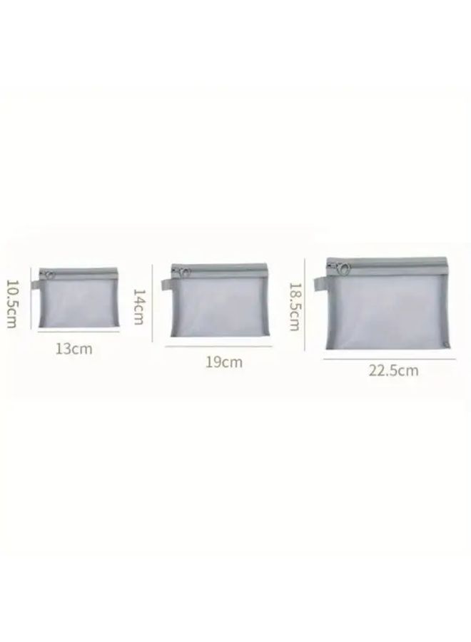 Small Transparent Mesh Makeup Bag Large Capacity Travel Cosmetic Pouch - Image 3