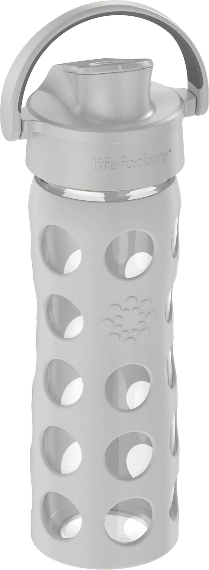 Lifefactory 16-Ounce Glass Water Bottle with Active Flip Cap and Protective Silicone Sleeve, Stone Gray - Image 2