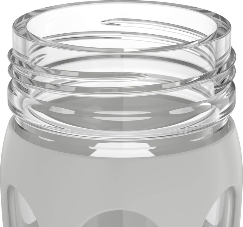 Lifefactory 16-Ounce Glass Water Bottle with Active Flip Cap and Protective Silicone Sleeve, Stone Gray - Image 3