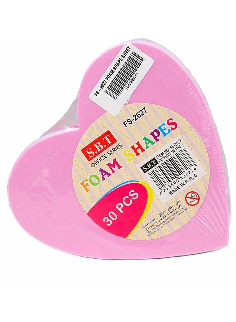 S.B.T Foam shapes, Heart, Assorted Color - 30 pcs - Image 1