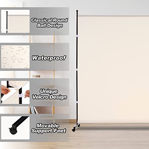 SIMFLAG 6FT Single Panel room divider with Wheels,Rolling Fabric room dividers for Partition privacy screens,Freesting Wall Divider for Home Office,Hospital,(Beige) - Image 2