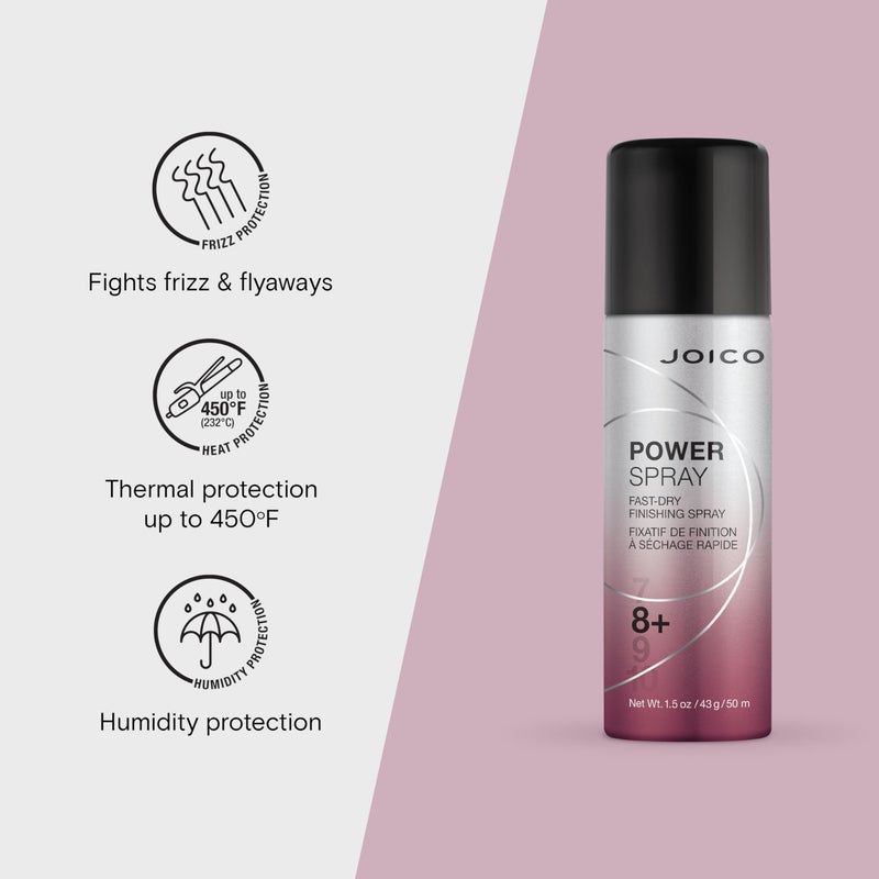Joico Power Spray Fast-Dry Finishing Spray | For Most Hair Types | Protect Against Heat & Humidity | Protect Against Pollution & Harmful UV | Paraben & Sulfate Free | 72 Hour Hold | 1.5 Fl Oz - Image 3