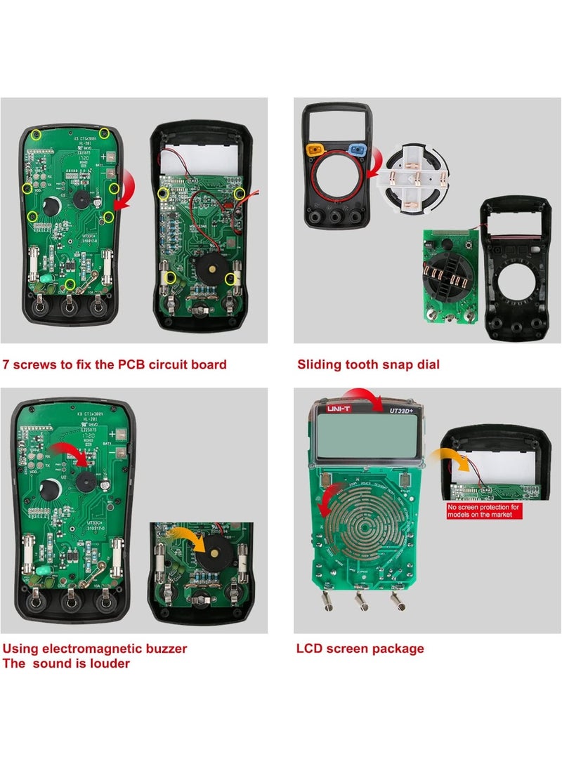UNI-T UT33C+ Digital Multimeter – Voltage, Current, Resistance, Capacitance, NCV Tester with Backlit LCD - Image 4