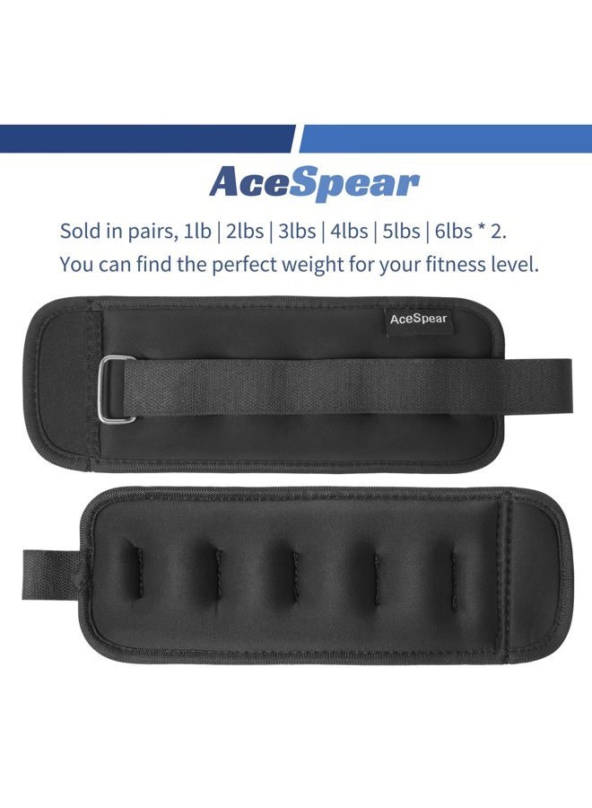 AceSpear Ankle Weights for Men Women Wrist Weights 2 * 1lb 2lbs 3lbs 4lbs 5lbs 6lbs Leg weights Sandbags Kids Arm Hand Weights for Fitness Walking Running Gym (3 lbs x 2) - Image 2