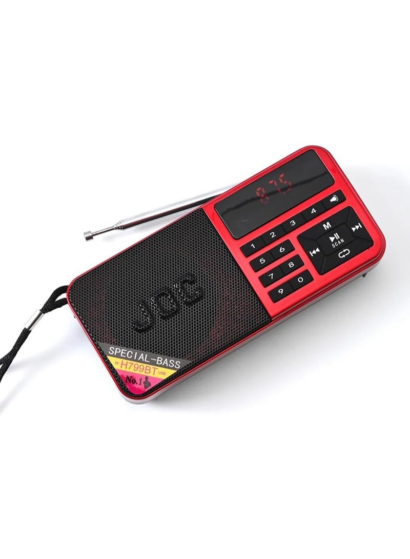 JOC Portable Digital Radio FM Radio, Versatile Bluetooth Connectivity, USB Charging, and Powerful LED Flashlight - Enjoy Corded or Cordless Convenience, H799, 799BT (Black) - Image 4