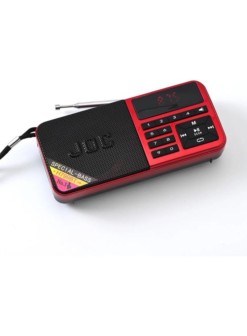 JOC Portable Digital Radio FM Radio, Versatile Bluetooth Connectivity, USB Charging, and Powerful LED Flashlight - Enjoy Corded or Cordless Convenience, H799, 799BT (Black) - Image 3