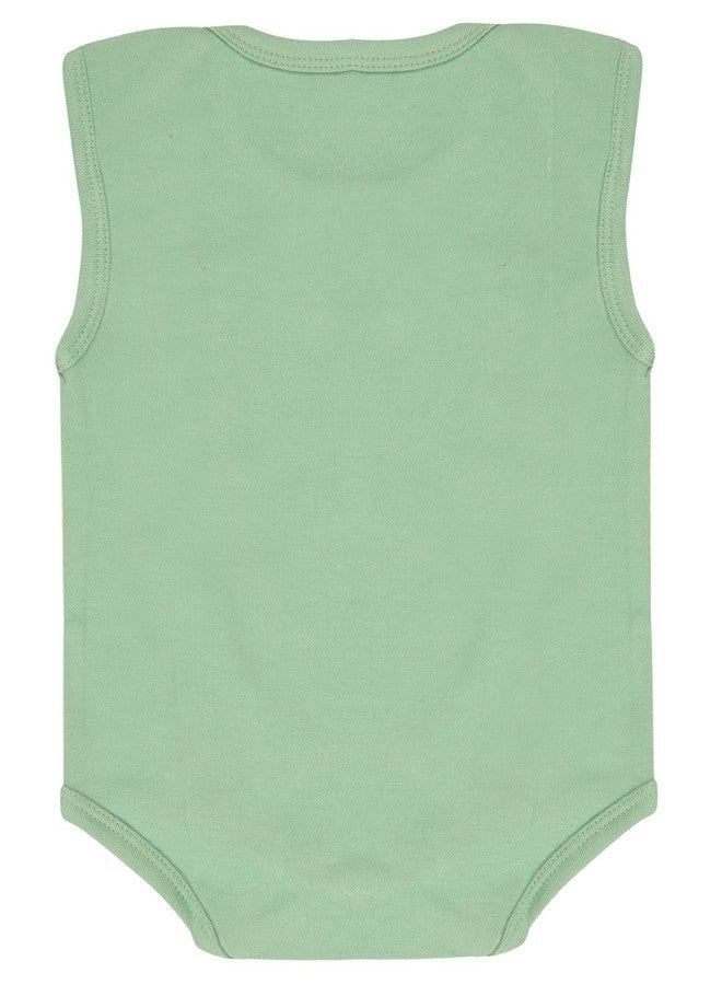 dongli Cotton Unisex Baby Sleeveless Bodysuits(Pack 5) - Image 4