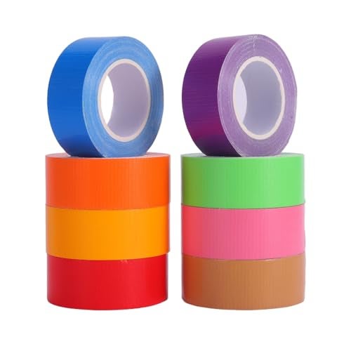 Maartla 8 Pack Rainbow Colored Duct Tape 1 Inch x 11 Yards, Heavy Duty Duct Tape Colors, No Residue, Tear by Hand, Waterproof, Great for DIY, Packing, Marking and Arts & Crafts - Image 1