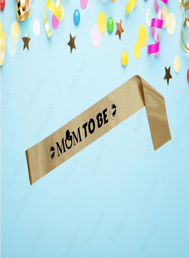 HUBOPS Mom and Dad to Be Sash Combo for Baby Shower Photo Shoot/Party Decoration (Gold) - Image 4