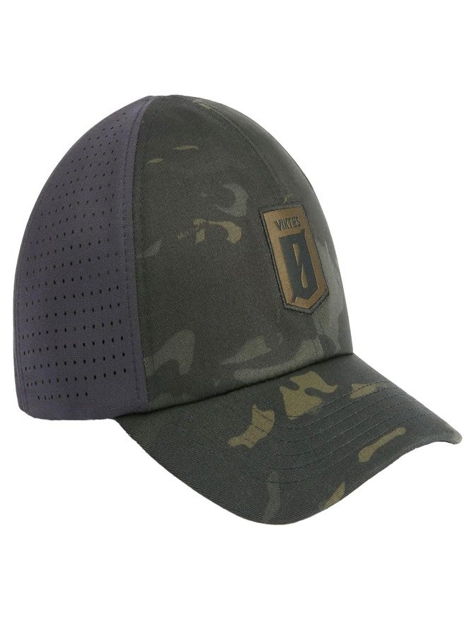 VIKTOS Men's Superperf MC Multicam Tactical Hat - Moisture-Wicking Adjustable Casual Pre-Curved Mid-Profile Baseball Cap, Multicam Black, Small-Medium - Image 1