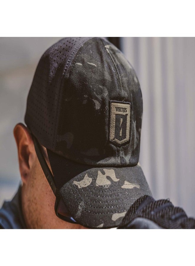 VIKTOS Men's Superperf MC Multicam Tactical Hat - Moisture-Wicking Adjustable Casual Pre-Curved Mid-Profile Baseball Cap, Multicam Black, Small-Medium - Image 3