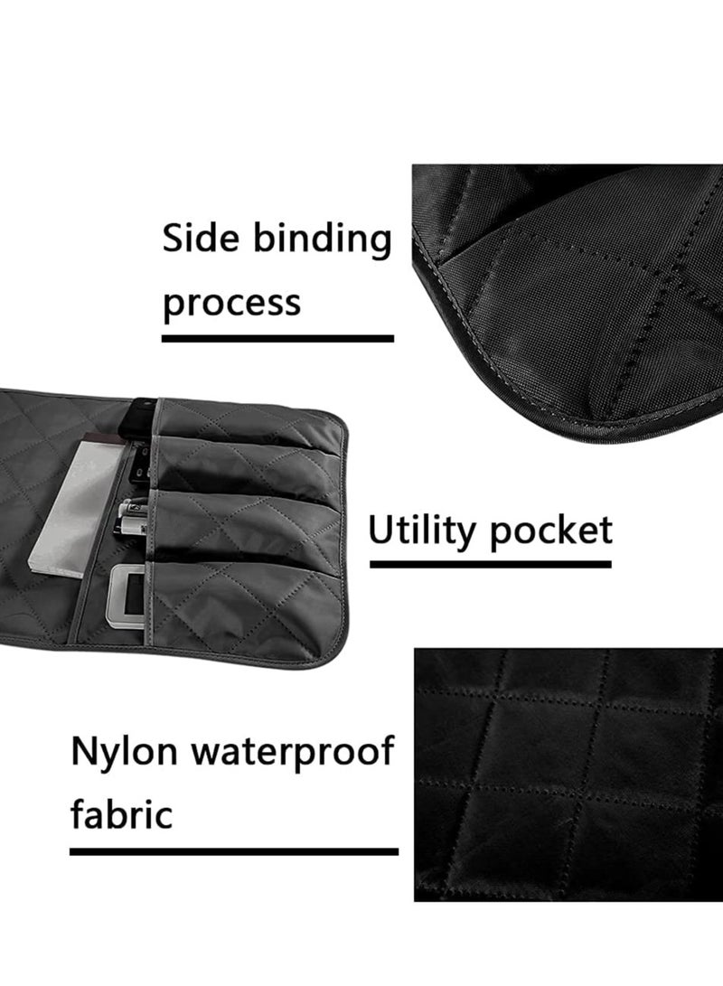 SYOSI Sofa Armrest Organizer, Couch Arm Chair Caddy Sofa Cover, Remote Control Magazine Book Smart Phone Tablet Storage Non Slip Holder for Home Bedroom Office Hotel Black - Image 4