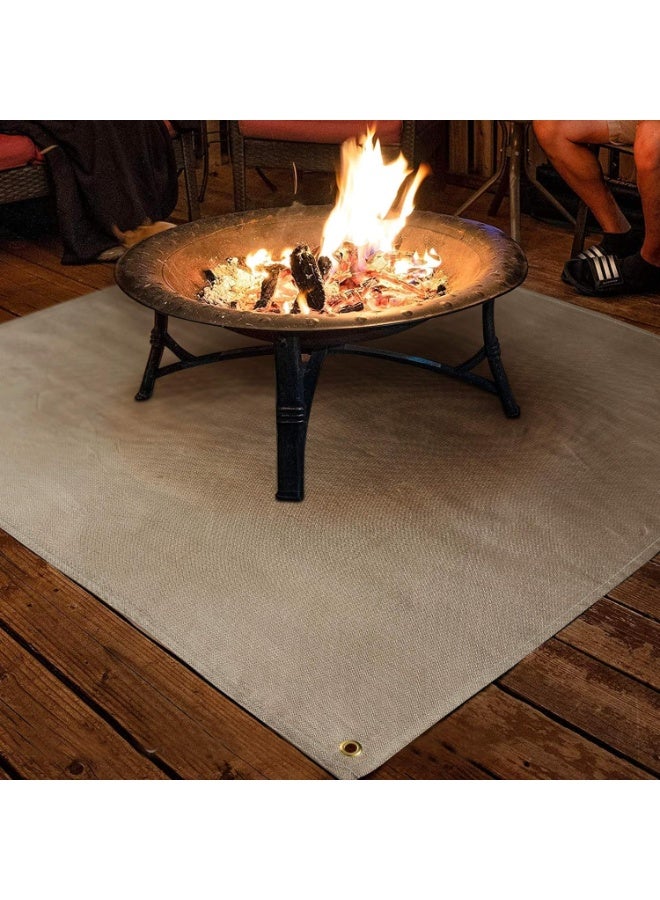 YelaJoy Fire Pit Mat - Fireproof Mat for Fire Pit, Wood Deck Insulation, Camping BBQ - Temperature Resistant Fiberglass Fire Blanket for Outside Indoor Lawn Protection - Image 5