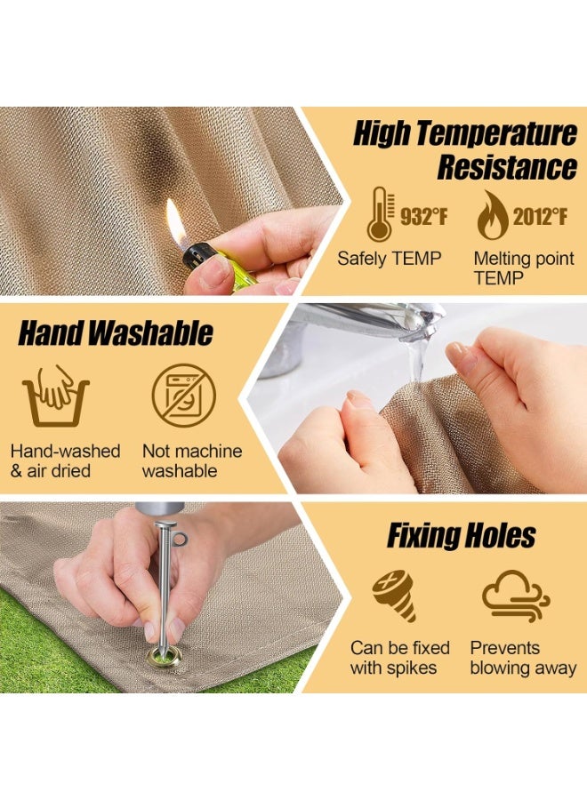 YelaJoy Fire Pit Mat - Fireproof Mat for Fire Pit, Wood Deck Insulation, Camping BBQ - Temperature Resistant Fiberglass Fire Blanket for Outside Indoor Lawn Protection - Image 3