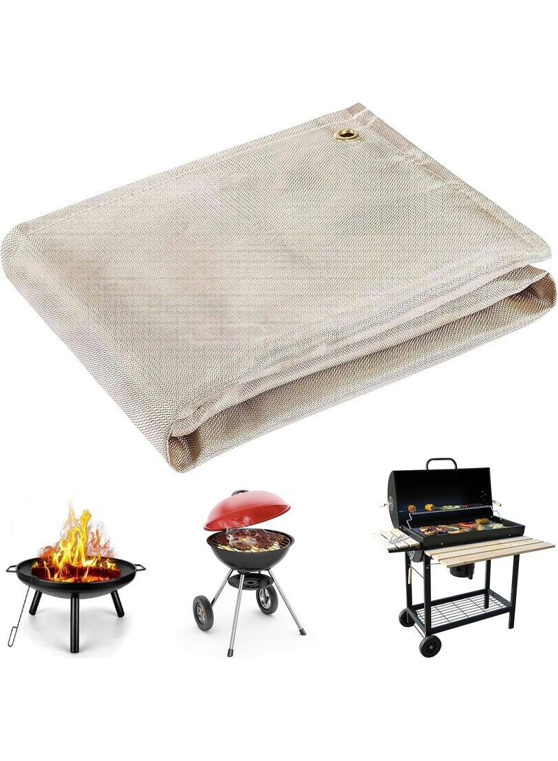 YelaJoy Fire Pit Mat - Fireproof Mat for Fire Pit, Wood Deck Insulation, Camping BBQ - Temperature Resistant Fiberglass Fire Blanket for Outside Indoor Lawn Protection - Image 1