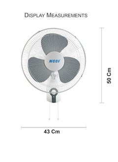 MODI Wall Fan Plastic Cooling Fan with 3 Wind Speed，Wall-mount-fan 45W , 16" White ,MD-HWF3001  - Image 2