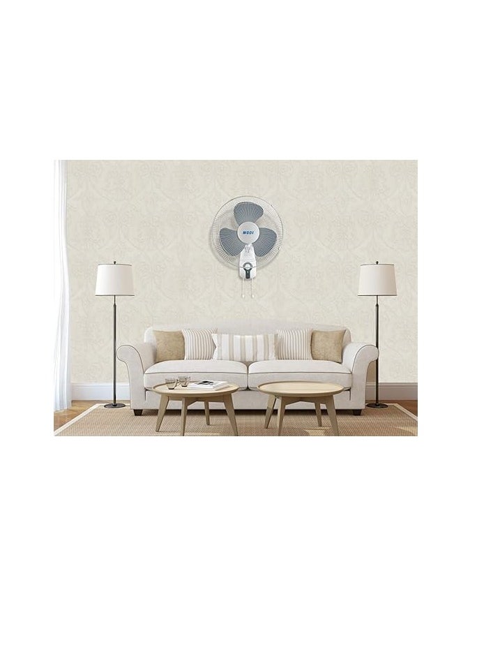 MODI Wall Fan Plastic Cooling Fan with 3 Wind Speed，Wall-mount-fan 45W , 16" White ,MD-HWF3001  - Image 4