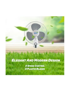 MODI Wall Fan Plastic Cooling Fan with 3 Wind Speed，Wall-mount-fan 45W , 16" White ,MD-HWF3001  - Image 3