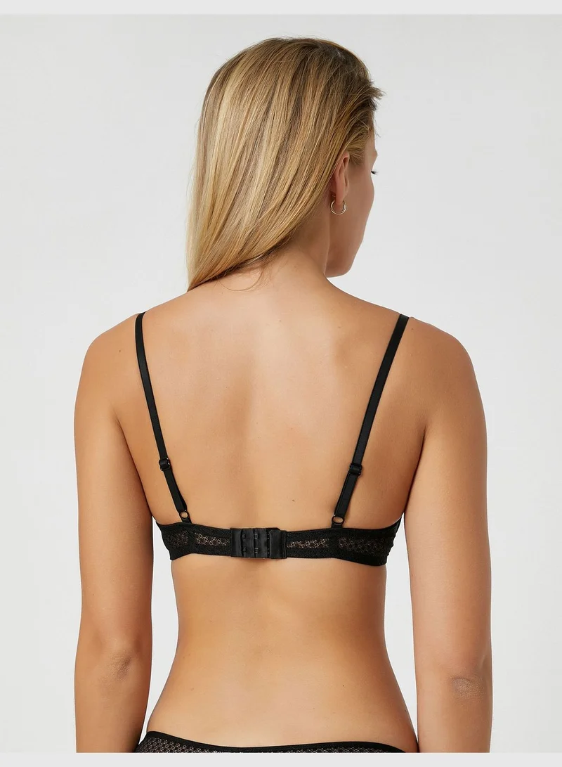 KOTON Extra Padded Bra Lacy Underwired Adjustable Strappy
