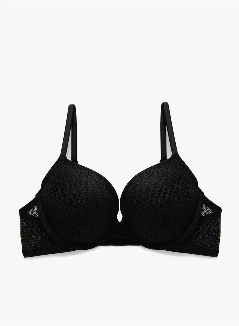 KOTON Extra Padded Bra Lacy Underwired Adjustable Strappy