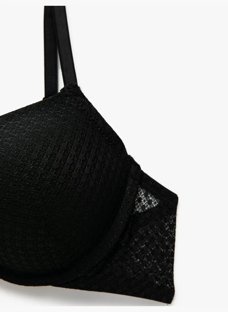 KOTON Extra Padded Bra Lacy Underwired Adjustable Strappy