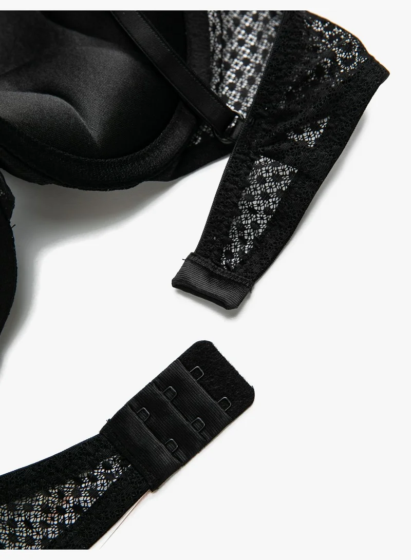 KOTON Extra Padded Bra Lacy Underwired Adjustable Strappy