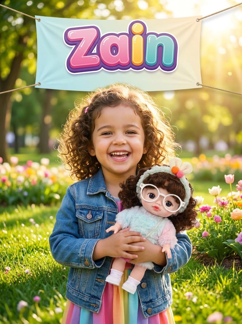 Zain Wonderful Journey Picnic Travel Doll Cute Curly-Haired Fashion Doll with Snack Outdoor Accessories - Image 4