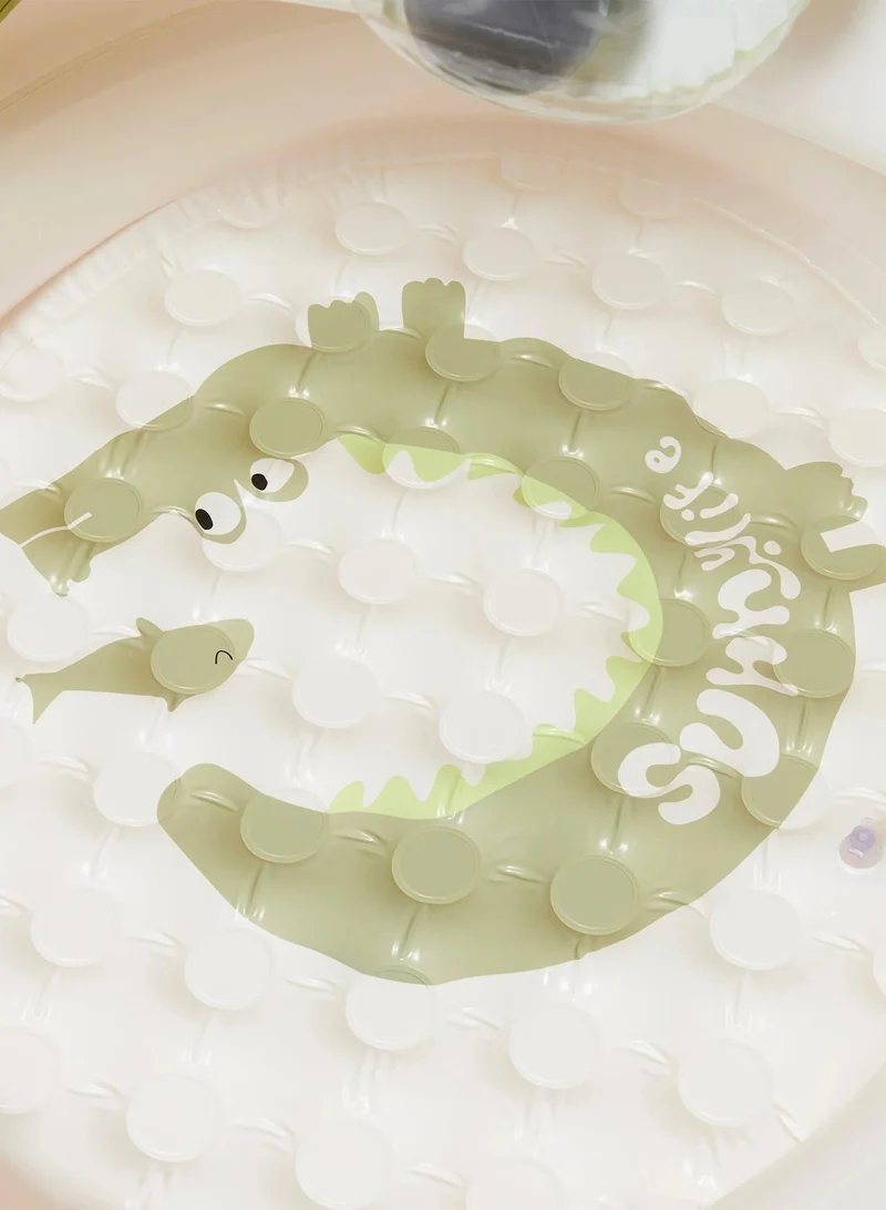SUNNY LIFE Kids Inflatable Pool With Shade Cookie the Croc Khaki
