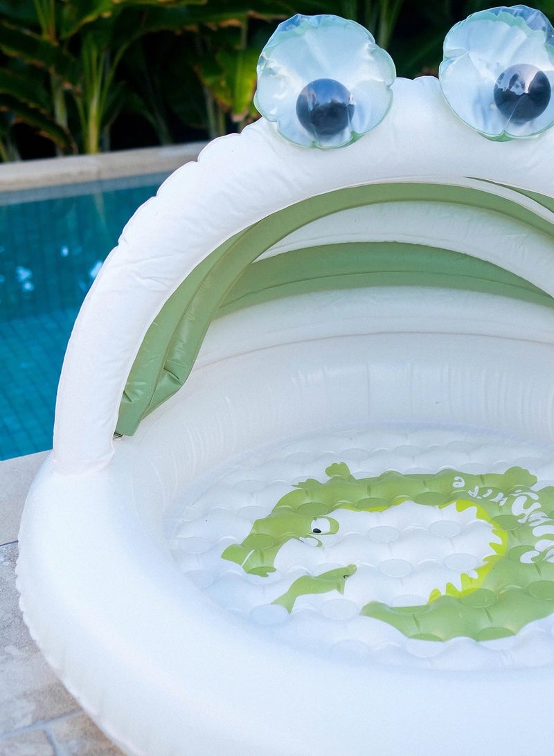 SUNNY LIFE Kids Inflatable Pool With Shade Cookie the Croc Khaki - Image 4