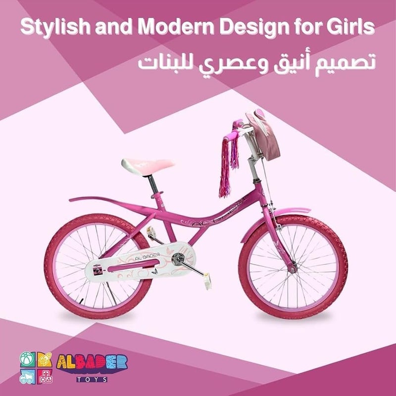 ALBADER Kids Bike 20 Inch for Girls, Cobra Bicycle with Disc Brake, Adjustable Seat, Front Bag, Air Filled Anti Slip Tires, Stylish Freestyle Bicycle for Girls Age 9+ - Image 4