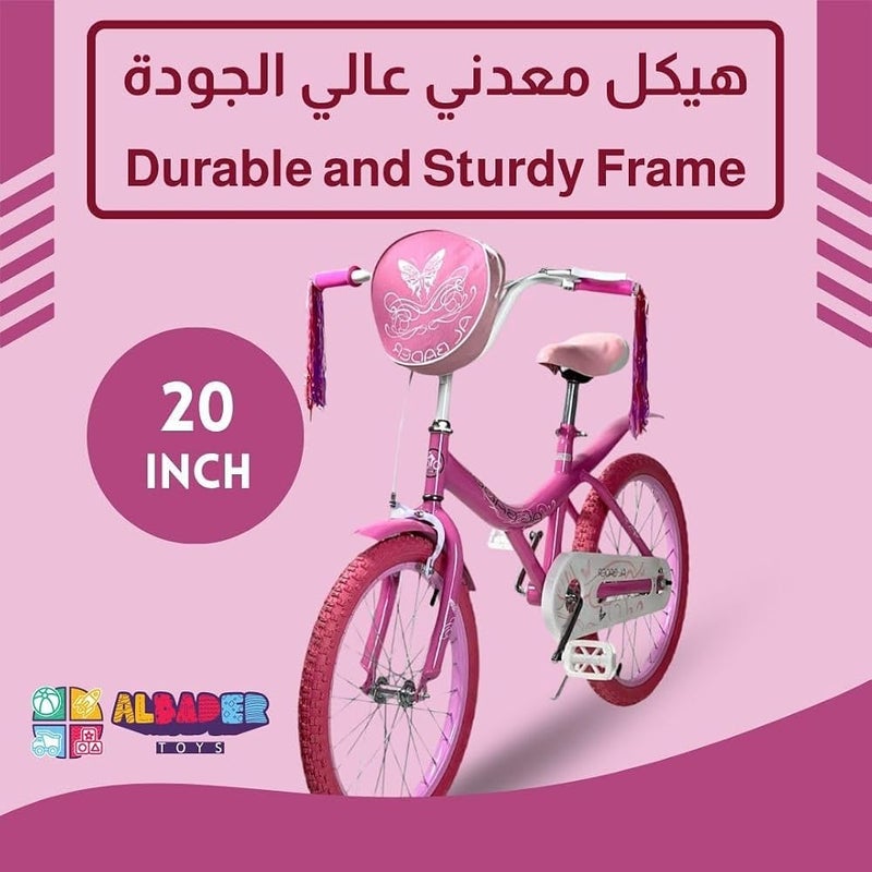 ALBADER Kids Bike 20 Inch for Girls, Cobra Bicycle with Disc Brake, Adjustable Seat, Front Bag, Air Filled Anti Slip Tires, Stylish Freestyle Bicycle for Girls Age 9+ - Image 2