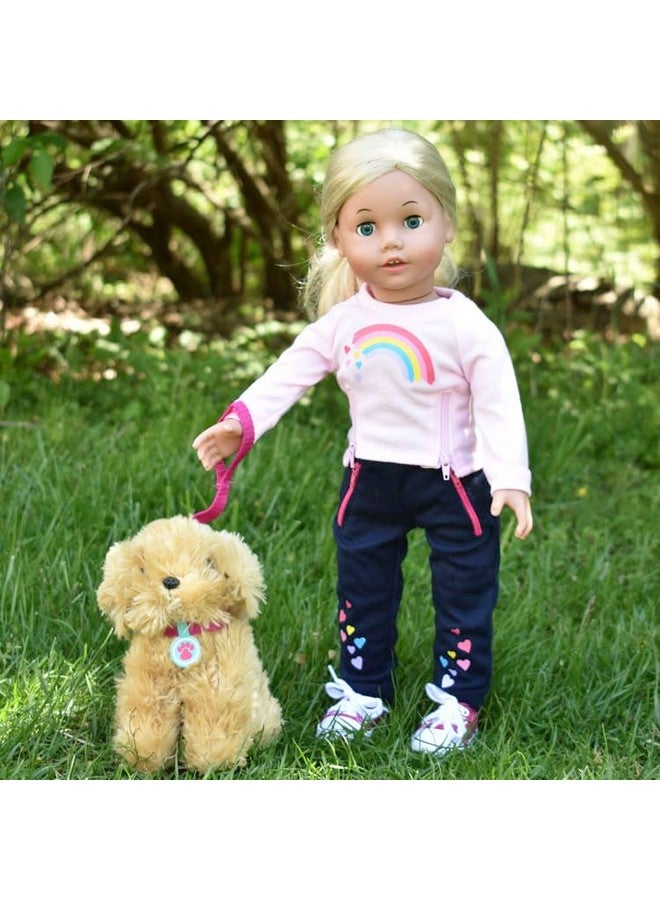 Sophia's Golden Plush Puppy Dog and Accessories Set with Leash, Food Bowl, Brush, Ball, Bone, Bed, Blanket, and Carrier Sized for 18" Dolls, Multicolor - Image 2