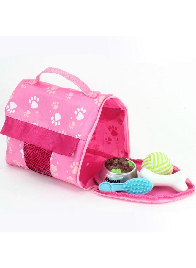 Sophia's Golden Plush Puppy Dog and Accessories Set with Leash, Food Bowl, Brush, Ball, Bone, Bed, Blanket, and Carrier Sized for 18" Dolls, Multicolor - Image 5