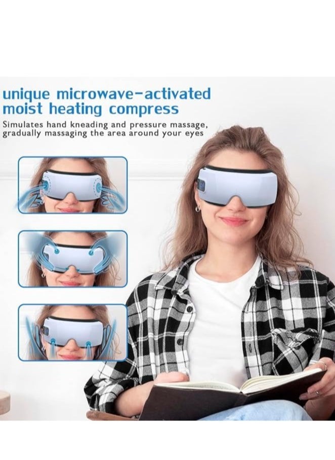PENG GENERAL Eye Massager with Heat & Bluetooth Music, Face Massager Eye Care, Smart Eye Mask for Relax Eye, Reduce Eye Strain, Improve Sleep - White  - Image 3