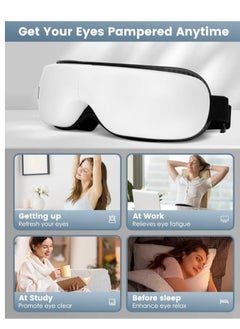 PENG GENERAL Eye Massager with Heat & Bluetooth Music, Face Massager Eye Care, Smart Eye Mask for Relax Eye, Reduce Eye Strain, Improve Sleep - White  - Image 4