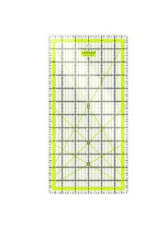Quilting Ruler Laser Cut Acrylic Quilters Ruler with Patented Double Colored Grid Lines for Easy Precision Cutting 6 Wide x 12 Long for Quilting Sewing  Crafts Black  Lime Green