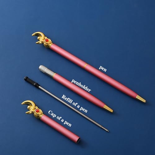 GHHQIANG 2Pcs Sailor Moon Pen School Supplies, Sailor Moon Merch, Kawaii Stationery Set for School Day Students Gifts or Offices,Tip 1mm ，with 4 black pen refills - Image 3