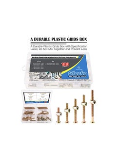 Glarks Glarks 100Pcs Zinc Plated M6x35/45/55/65/75mm Hex Socket Head Cap Screws Bolts Furniture Bolts with Barrel Nuts Assortment Kit for Furniture Beds Crib Chairs  - Image 5