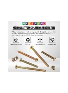Glarks Glarks 100Pcs Zinc Plated M6x35/45/55/65/75mm Hex Socket Head Cap Screws Bolts Furniture Bolts with Barrel Nuts Assortment Kit for Furniture Beds Crib Chairs  - Image 3