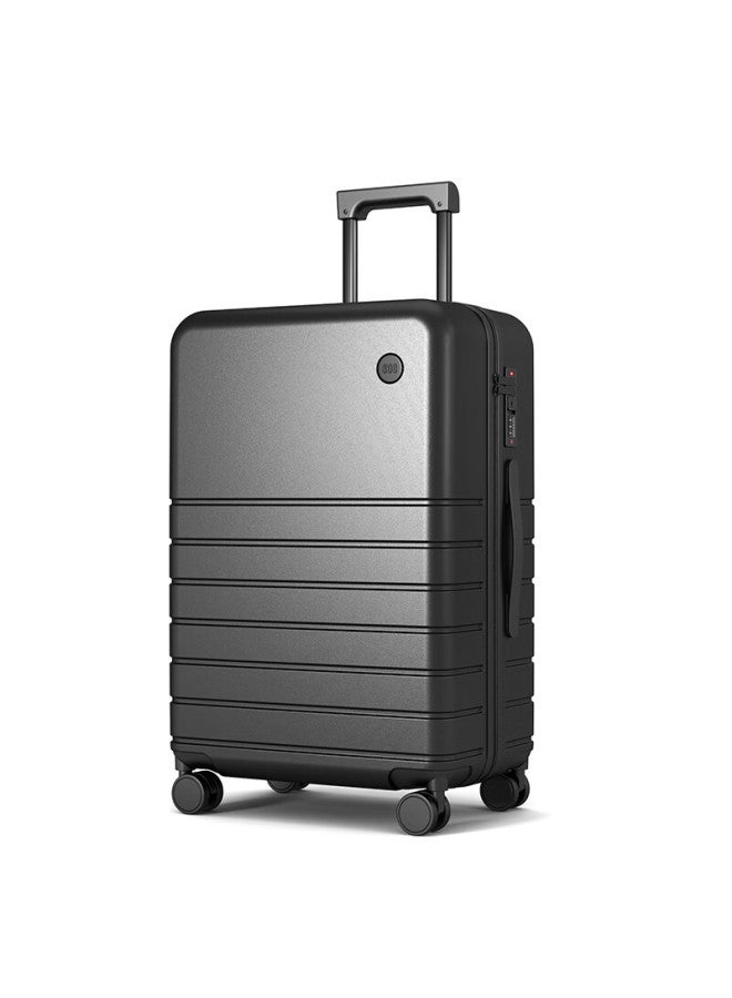Soo Luggage Suitcase With Cup Holder, Trolley Case For Men And Women, Travel Suitcase, Password Lock, Large Capacity Leather Suitcase, Black, 26 Inches - Image 3