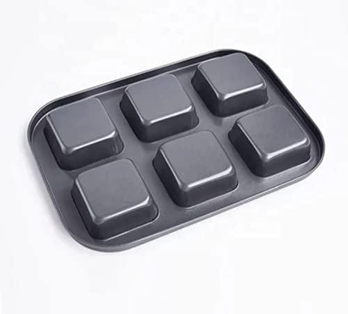 SHOAIB 6Cavities Muffin and Square Shape Brownie Cake Baking Moulds Combo Muffin Cupcake Tray Cake Baking Set Mini loaf pan Cake pan Combo - Image 3