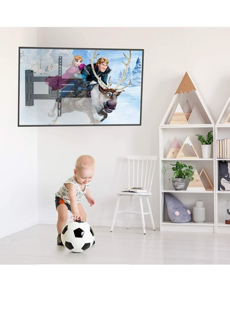 Lcd, Led Tv Wall Bracket For 36 Inch To 55 180 Degree Rotation And 15 + Tilt View, Swivel Articulating, Full Motion Mount, Black, - Image 4