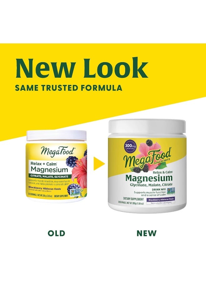 MegaFood Relax + Calm Magnesium Powder (Blackberry Hibiscus Oasis Flavor, 7.05Oz) - Image 3