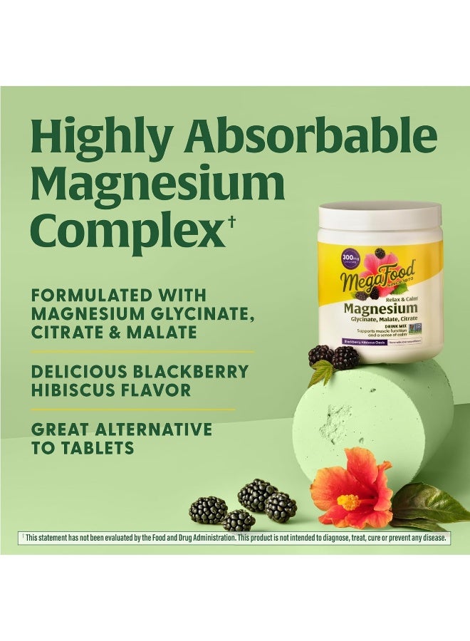 MegaFood Relax + Calm Magnesium Powder (Blackberry Hibiscus Oasis Flavor, 7.05Oz) - Image 5