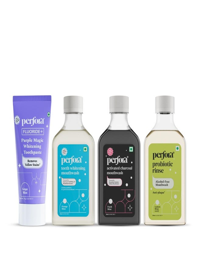 Perfora Toothpaste and Mouthwash Combo | Enamel-Safe & Sensitivity-Free Oral Care Formula For Tooth Stain Removal | No Artificial Flavors | Alcohol free | SLS free | Freshens Breath & Removes Germs - Image 1